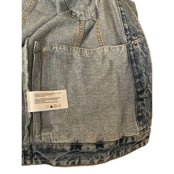 BlankNYC Men’s Jean Jacket Zip Off Hoodie NWT Medium Trucker Acid Wash - Picture 10 of 11